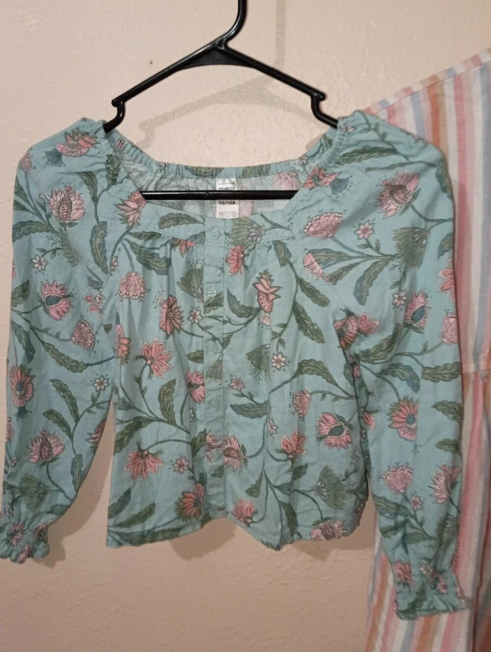 GIRLS SIZE 10 OSHKOSH LINEN BLEND BUNDLE WITH BLOUSE AND DRESS
